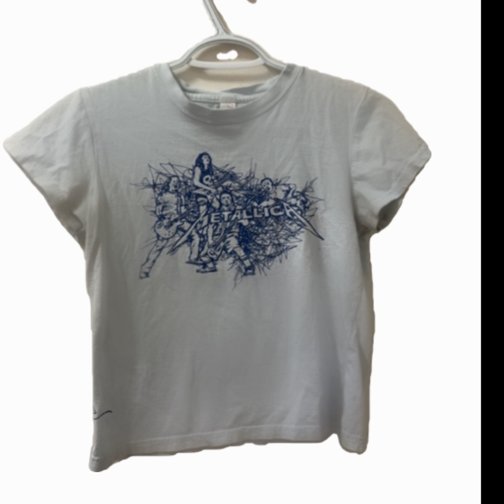Vintage Pale Blue Metallica Baby Tee - Picture 3 of 3